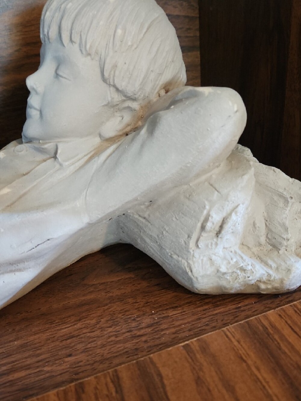 Gray Distressed Reclining Boy Garden Figurine - Picture 8 of 10